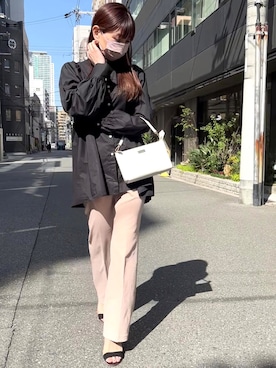 「Whim Gazette（ウィムガゼット）のアイテム（スラックス）」を使った、granさん（レディース・155cm）の春コーディネート