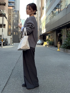 「アイテム（スラックス）」を使った、granさん（レディース・155cm・40代）の秋コーディネート