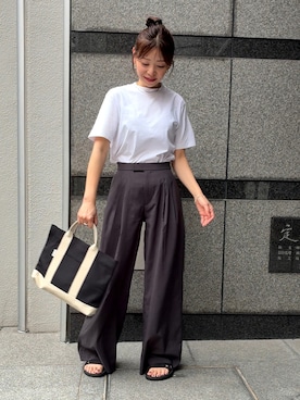 「アイテム（トートバッグ）」を使った、granさん（レディース・155cm）の秋コーディネート