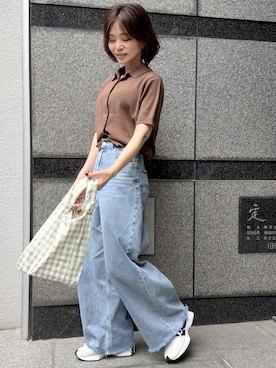 「半袖」｜granさん（レディース・155cm）の春コーディネート
