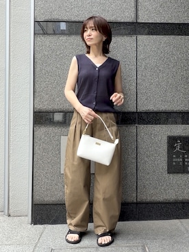 「coca（coca）（コカ）のアイテム（トップス、ブルー系）」を使った、granさん（レディース・155cm）の夏コーディネート