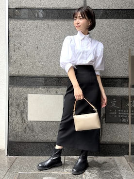 「ZARA（ザラ）のアイテム（シャツ/ブラウス、ホワイト系）」を使った、granさん（レディース・155cm）の秋コーディネート