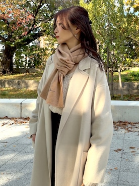 「アイテム（マフラー）」を使った、granさん（レディース・155cm）の秋コーディネート