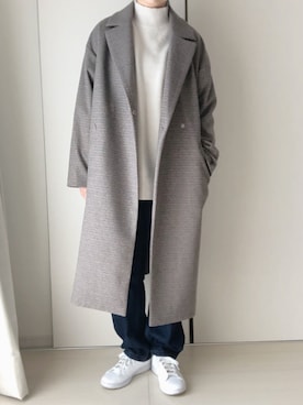 「LEPSIM（レプシィム）のアイテム（チェスターコート）」を使った、naaaさん（レディース・156cm）の冬コーディネート