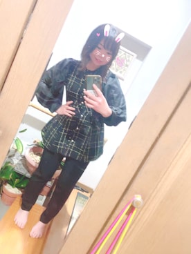「KOBE LETTUCE（コウベレタス）のアイテム（その他アウター）」を使った、krinさん（レディース・157cm）の冬コーディネート