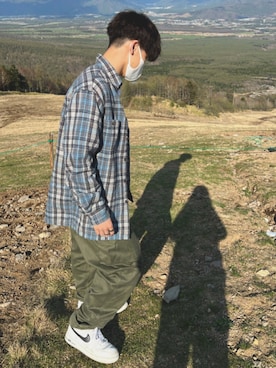 「ネルシャツ」｜「アイテム（その他アウター）」を使った、mikey_Angryさん（メンズ・171cm）の夏コーディネート