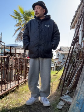 「アイテム（ナイロンジャケット）」を使った、marinfordさん（メンズ・165cm）の冬コーディネート