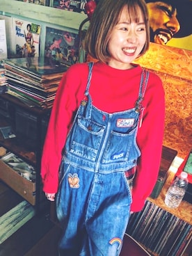 「HYSTERIC GLAMOUR（ヒステリックグラマー）のアイテム（オールインワン・サロペット）」を使った、marinfordさん（レディース・158cm）の冬コーディネート