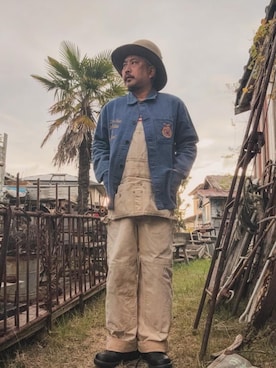 「アイテム（サロペット/オーバーオール）」を使った、marinfordさん（メンズ・165cm）の冬コーディネート