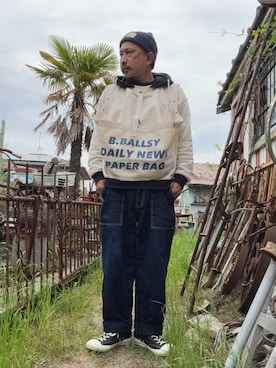 「niko and...（ニコアンド）のアイテム（デニムパンツ、ブルー系）」を使った、marinfordさん（メンズ・165cm）の春コーディネート