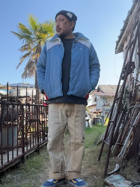 「アイテム（ナイロンジャケット）」を使った、marinfordさん（メンズ・165cm）の冬コーディネート