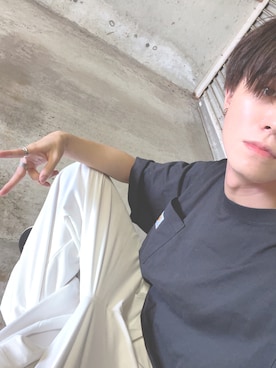 「carhartt」｜「アイテム（スラックス）」を使った、sOu    【相互】さん（メンズ・176cm）の夏コーディネート