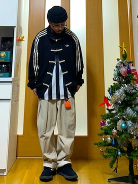 「アイテム（ジャージ）」を使った、ktさん（メンズ・165cm）の冬コーディネート