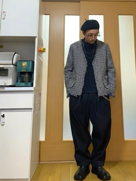 「アイテム（ノーカラージャケット）」を使った、ktさん（メンズ・165cm）の秋コーディネート