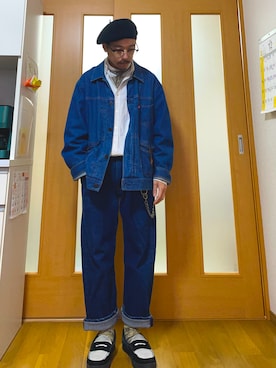 「アイテム（デニムジャケット）」を使った、ktさん（メンズ・165cm）の冬コーディネート