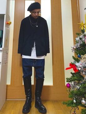 「アイテム（バッジ）」を使った、ktさん（メンズ・165cm）の冬コーディネート