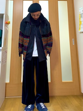 「アイテム（ハンチング/ベレー帽）」を使った、ktさん（メンズ・165cm）の秋コーディネート
