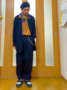 「アイテム（帽子）」を使った、ktさん（メンズ・165cm）の秋コーディネート