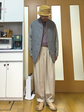 「KANGOL（カンゴール）のアイテム（帽子）」を使った、ktさん（メンズ・165cm）の冬コーディネート