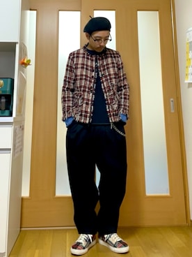 「アイテム（ハンチング/ベレー帽）」を使った、ktさん（メンズ・165cm）の冬コーディネート