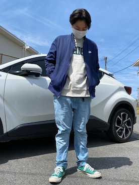 「Lazar（ラザル）のアイテム（トップス）」を使った、リョーマさん（メンズ・158cm）の春コーディネート