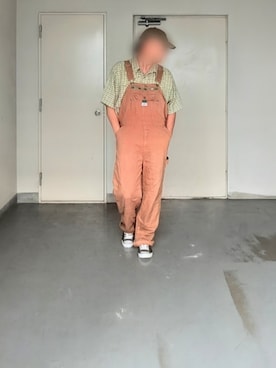 「アイテム（サロペット/オーバーオール、ベージュ系）」を使った、kazuhiroさん（メンズ・176cm）の夏コーディネート