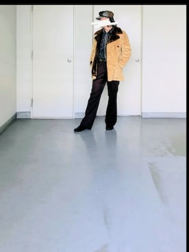 「アイテム（ムートンコート）」を使った、kazuhiroさん（メンズ・176cm）の秋コーディネート