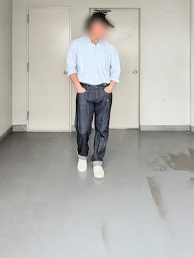 「adidas（アディダス）のアイテム（スニーカー、ホワイト系）」を使った、kazuhiroさん（メンズ・176cm）の夏コーディネート