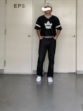 「Guess（ゲス）のアイテム（帽子）」を使った、kazuhiroさん（メンズ・176cm）の夏コーディネート