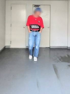 「adidas（アディダス）のアイテム（スニーカー、ホワイト系）」を使った、kazuhiroさん（メンズ・176cm）の夏コーディネート