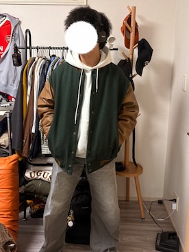 「アイテム（ヘッドフォン/イヤホン）」を使った、KOさん（メンズ・163cm）の秋コーディネート