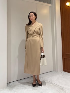 「COLUMN（コラム）のアイテム（ワンピース/ドレス）」を使った、ESTNATIONさん（レディース・169cm）の夏コーディネート