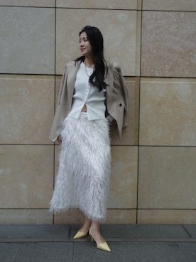 「COLUMN（コラム）のアイテム」を使った、ESTNATIONさん（レディース・166cm）の春コーディネート