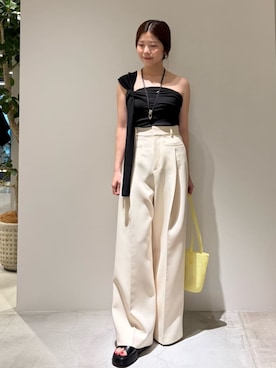 「COLUMN（コラム）のアイテム」を使った、ESTNATIONさん（レディース・160cm）の夏コーディネート