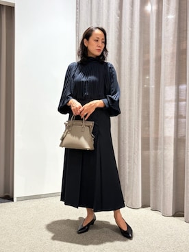 「COLUMN（コラム）のアイテム」を使った、ESTNATIONさん（レディース・164cm）の秋コーディネート