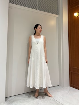 「COLUMN（コラム）のアイテム（トップス）」を使った、ESTNATIONさん（レディース・169cm）の夏コーディネート