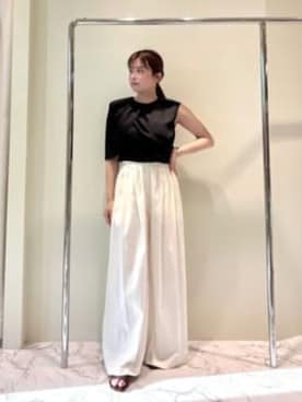 「COLUMN（コラム）のアイテム」を使った、ESTNATIONさん（レディース・156cm）の夏コーディネート