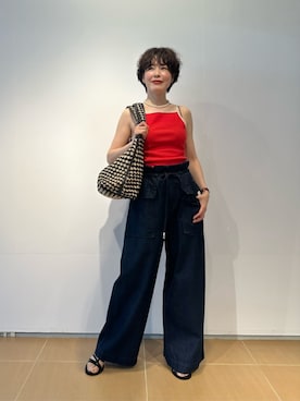 「COLUMN（コラム）のアイテム」を使った、ESTNATIONさん（レディース・166cm）の夏コーディネート