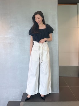 「COLUMN（コラム）のアイテム」を使った、ESTNATIONさん（レディース・163cm）の夏コーディネート