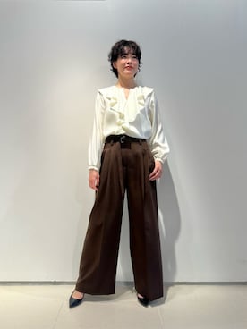 「COLUMN（コラム）のアイテム（パンツ）」を使った、ESTNATIONさん（レディース・166cm）の夏コーディネート