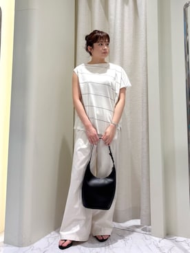 「COLUMN（コラム）のアイテム」を使った、ESTNATIONさん（レディース・156cm）の夏コーディネート