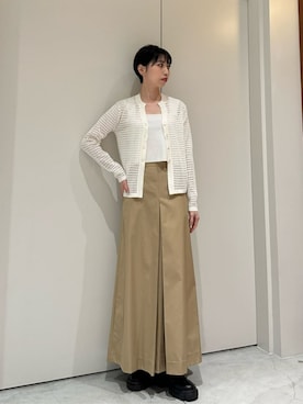 「COLUMN（コラム）のアイテム（トップス）」を使った、ESTNATIONさん（レディース・166cm）の夏コーディネート