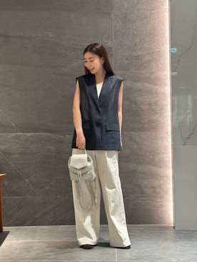 「COLUMN（コラム）のアイテム」を使った、ESTNATIONさん（レディース・158cm）の夏コーディネート