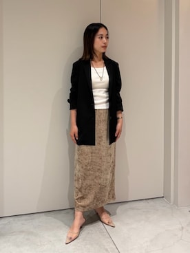 「COLUMN（コラム）のアイテム」を使った、ESTNATIONさん（レディース・154cm）の夏コーディネート