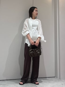 「COLUMN（コラム）のアイテム」を使った、ESTNATIONさん（レディース・154cm）の春コーディネート