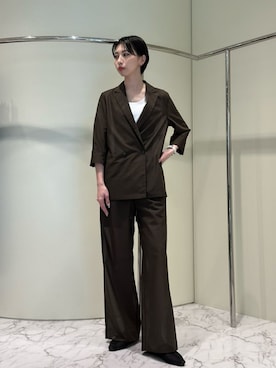「ブラウンパンツ」｜ESTNATIONさん（レディース・166cm）の夏コーディネート