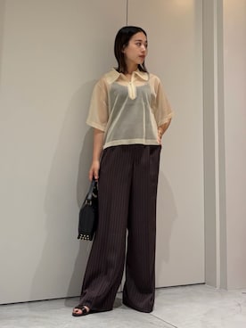 「COLUMN（コラム）のアイテム」を使った、ESTNATIONさん（レディース・154cm）の夏コーディネート
