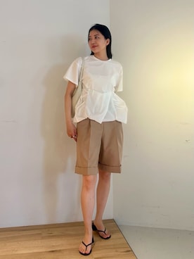 「COLUMN（コラム）のアイテム」を使った、ESTNATIONさん（レディース・166cm）の夏コーディネート