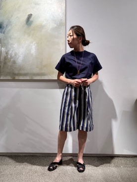 「COLUMN（コラム）のアイテム」を使った、ESTNATIONさん（レディース・158cm）の夏コーディネート