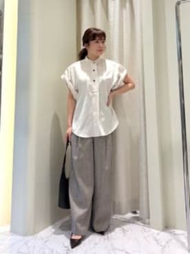 「COLUMN（コラム）のアイテム」を使った、ESTNATIONさん（レディース・156cm）の夏コーディネート